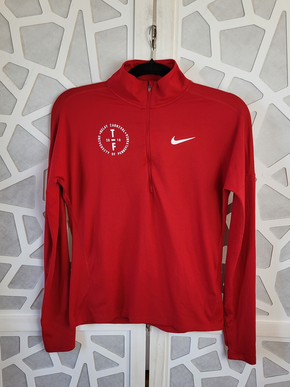 Nike Dri-FIT Red 1/4 Zip Pullover - 2018 Penn Relays Track & Field